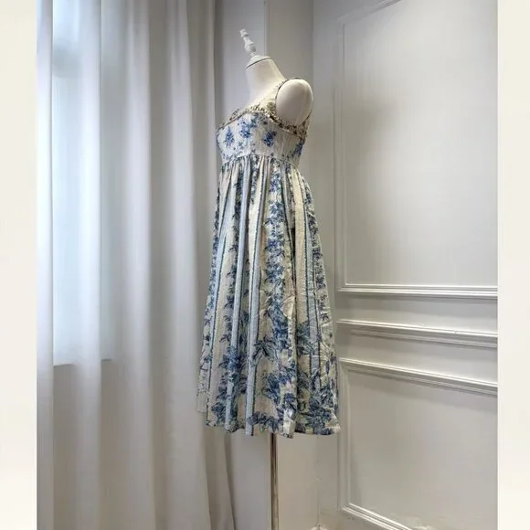 Agua by Agua Bendita Barbara Bougainvillea embellished printed linen midi dress - Picture 5 of 15